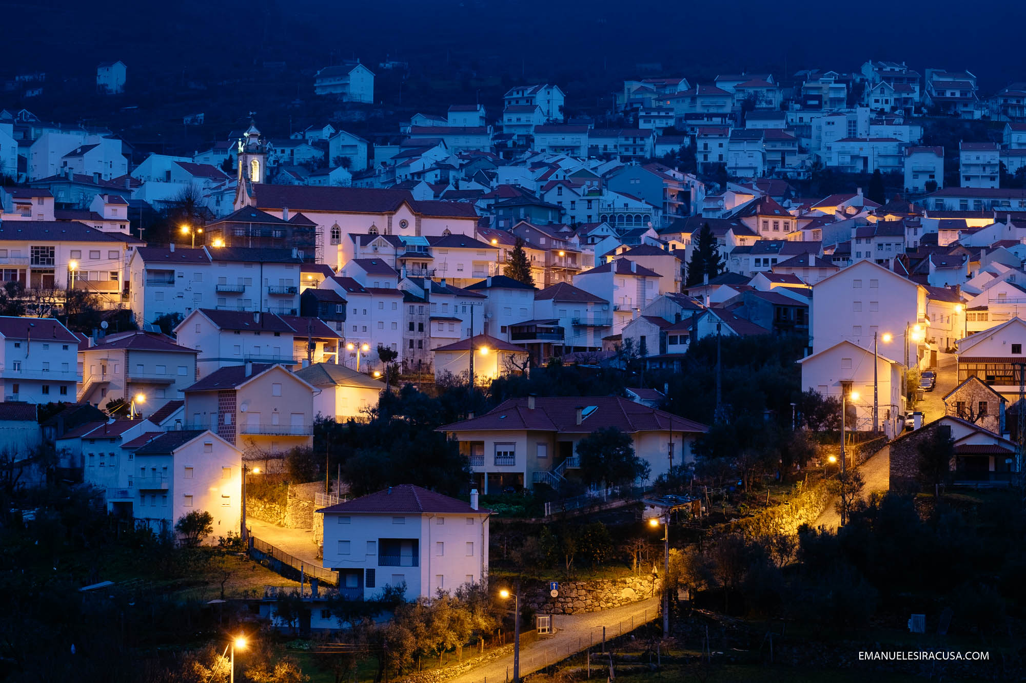 Manteigas before sunrise, as seen from the balcony of my hotel room. Located right in the hearth of the scenic Zezere river's Glacial Valley, and close to many hiking trails, Manteigas is the best gateway to Serra da Estrela.